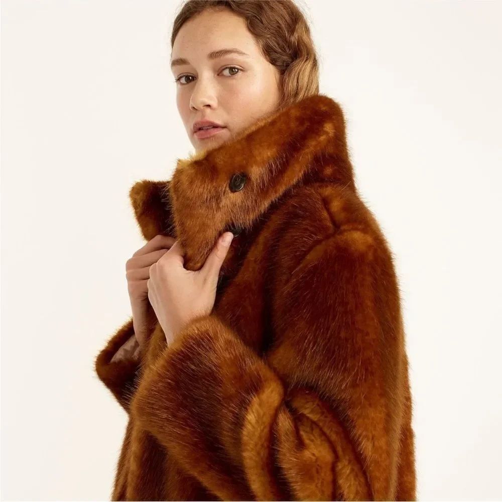 NWT J CREW Collection faux fur high collar jacket